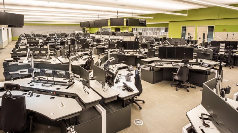 The inside of the new OPP Communications Centre in London, Ont. is seen in this image provided by provincial police.