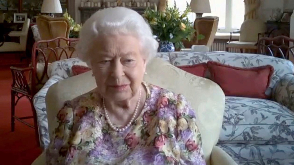 Queen Elizabeth II takes part in a video call