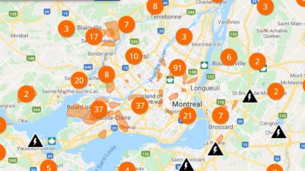 Montreal Hydro-Quebec outages