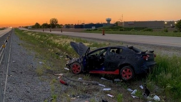 Chatham-Kent OPP say the crash took place between Mill Street and Queens Line on Friday, June 12, 2020. (Courtesy OPP)