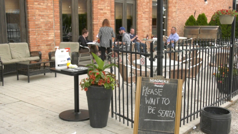 Frendz Restaurant & Lounge opens patio in Chatham, Ont. on Friday June 12, 2020 (Sijia Liu/CTV Windsor)