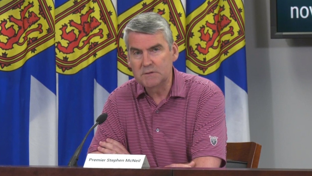 Premier Stephen McNeil at a press conference on June 18