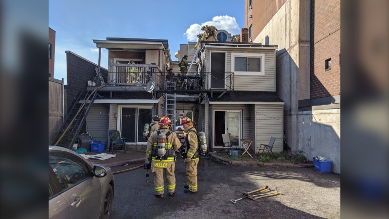 Ottawa Fire responded to a fire in a two-storey building on Clarence Street on Saturday, June 20. (Photo courtesy: Twitter/OFSFirePhoto) 