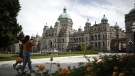 The B.C. Legislature in Victoria, B.C. is shown on Wednesday, June 10, 2020. THE CANADIAN PRESS/Chad Hipolito