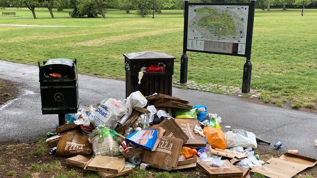 Rubbish at London, U.K. park