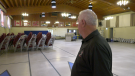 Royal Canadian Legion Branch 96 president Ralph McMullen looks over the empty dance hall at the Brockville Legion. (Nate Vandermeer / CTV News Ottawa)
