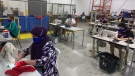 Workers sewing 'The Worker' face masks inside Goodwill Industries facility on White Oak Road in London, Ont. as seen on Wednesday, June 24, 2020. 