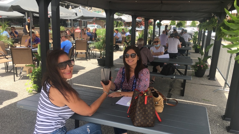Jose's hosts a busy patio on day one of Stage 2 of the province's reopening plan in Windsor, Ont. on Thursday, June 25 2020. (Bob Bellacicco/CTV Windsor)