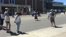 Members of the local Indigenous community rally, June 28, 2020 (Brent Lale / CTV News)
