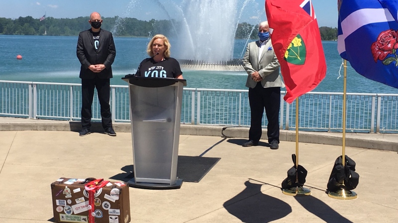Minister of Heritage, Sport, Tourism and Culture Industries Lisa MacLeod announced $500,000 for tourism in Windsor, Ont., on Monday, June 29, 2020. (Chris Campbell / CTV Windsor)