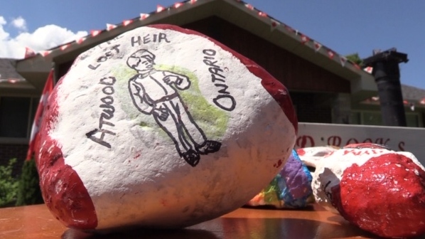 Inspirational rocks for Canada Day 2020 in Atwood, Ont. (Scott Miller/CTV London)