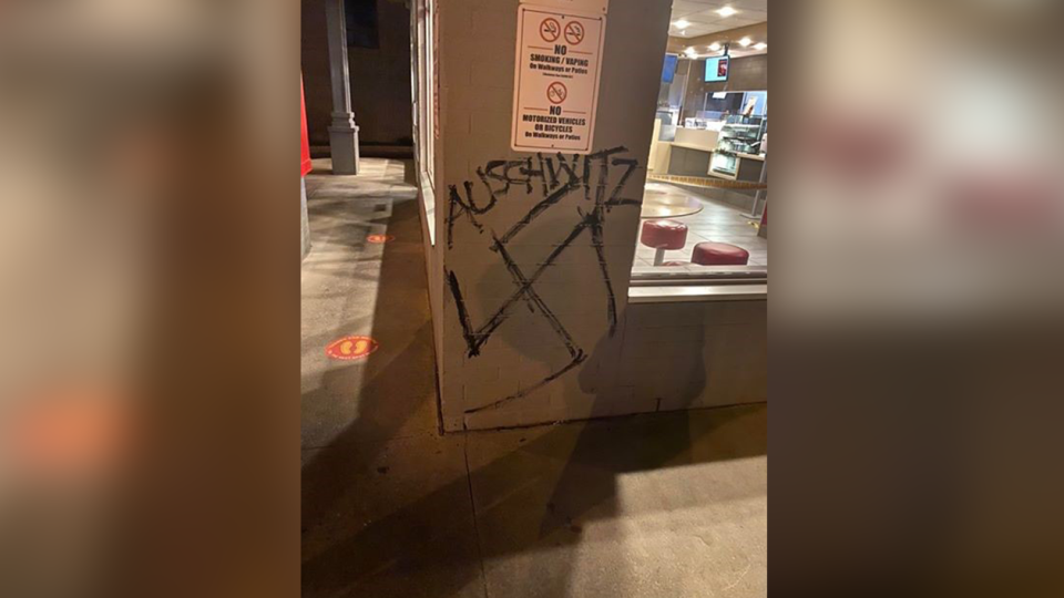 Anti-Semitic graffiti in downtown Barrie