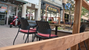 The Fat Badger patio space on Scarth Street in downtown Regina can be seen in this CTV News file photo.