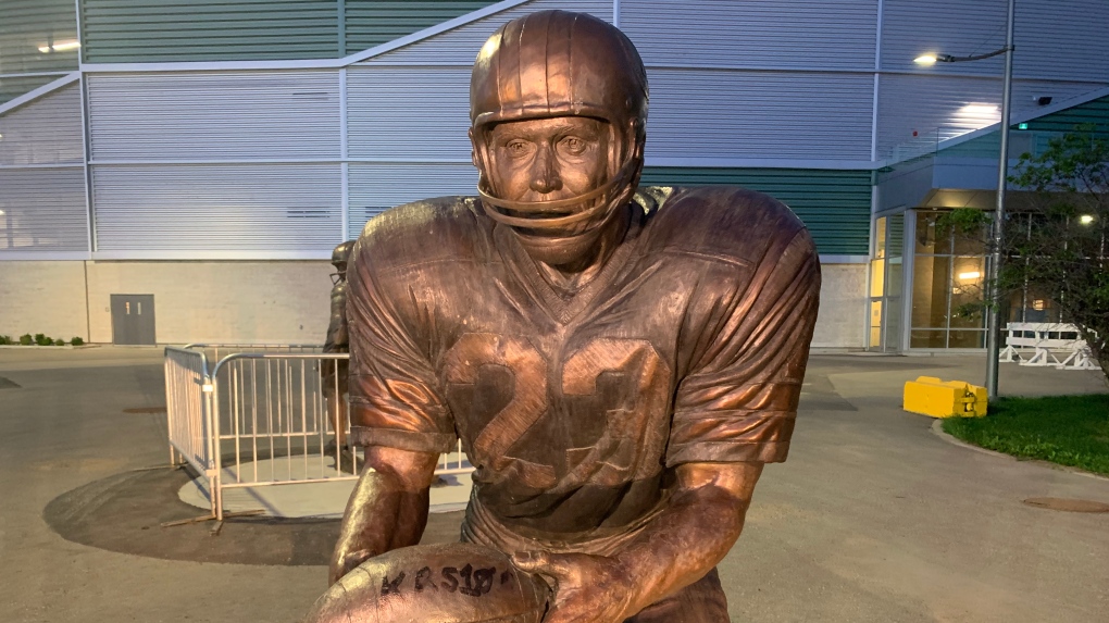Ron Lancaster statue vandalized
