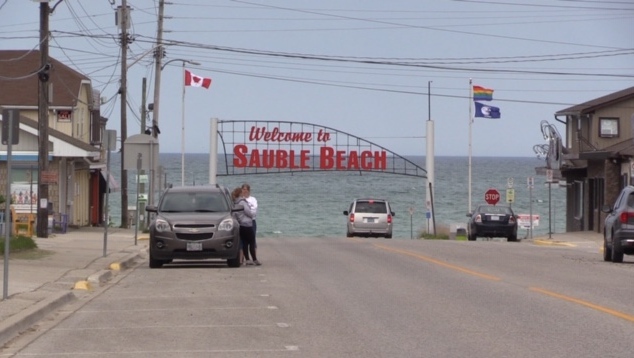 Welcome sign for Sauble Beach, as it will reopen once again on Friday, July 3, 2020. (Scott Miller / CTV News)