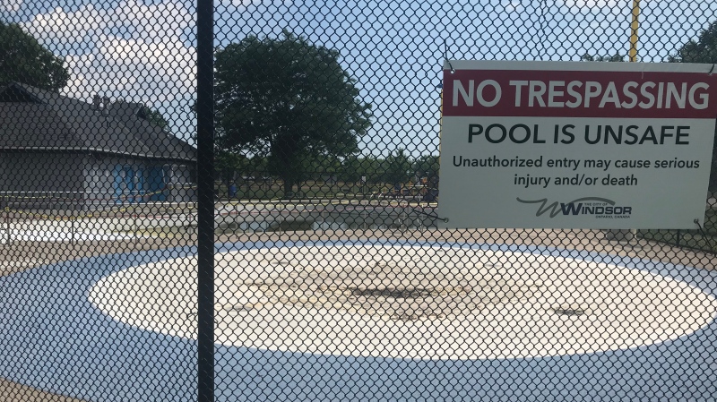 Pools remain closed in Windsor, Ont., on Thursday, July 2, 2020. (Angelo Aversa / CTV Windsor)