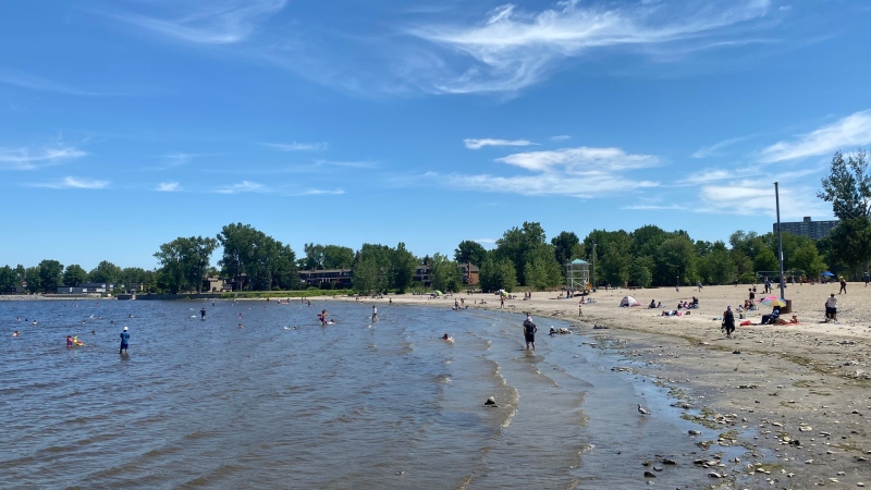 Ottawa police say they recovered the body of a 20-year-old man who apparently drowned while swimming at Britannia Beach Saturday, July 4, 2020. (Jeremie Charron / CTV News Ottawa)