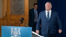 Ontario Premier Doug Ford arrives for the daily briefing at Queen’s Park in Toronto on Friday, July 3, 2020. THE CANADIAN PRESS/Frank Gunn