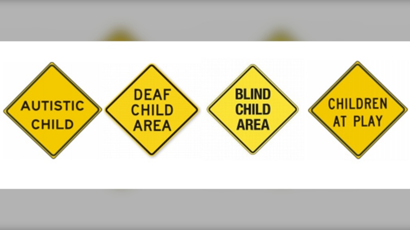 Vulnerable children signs. (Courtesy Town of Essex)