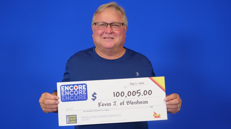 Kevin Jack, a Blenhiem grandfather, wins $100,000 with Encore. (Courtesy OLG)