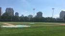 An empty Labatt Park in London, Ont. is seen on Tuesday, July 7, 2020. (Brent Lale / CTV News)