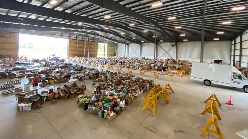 LaSalle donations from the June 27th Miracle topped 340,000 pounds of food, baby products, pet food and hygiene products. (Courtesy LaSalle Miracle Community)