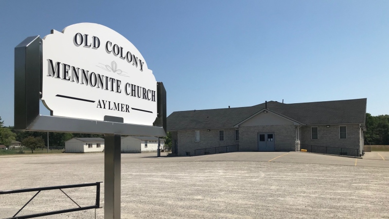 The Old Colony Mennonite Church in Aylmer, Ont. is seen Wednesday, July 8, 2020. (Sean Irvine / CTV News)