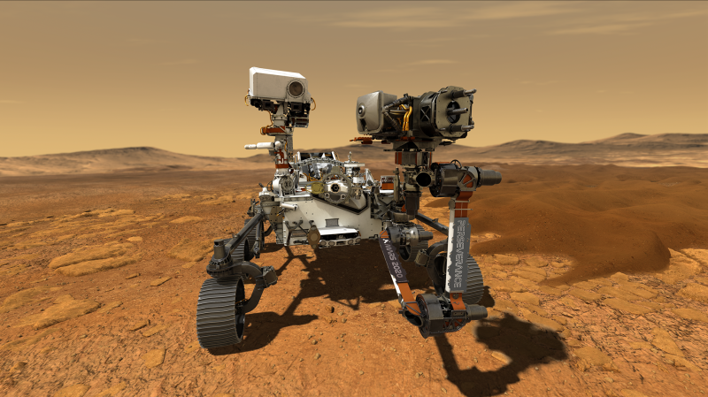 This illustration depicts NASA's Perseverance rover operating on the surface of Mars.  (NASA/JPL-Caltech)
