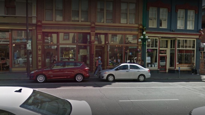 The Carne Tattoo shop on Victoria's Johnson Street is pictured in this undated Google Maps image. (Google Maps)