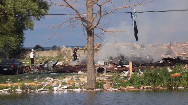 Viewer @_OnLocation_ photo shows the aftermath of home explosion in Leamington on Sunday, July 12, 2020. 