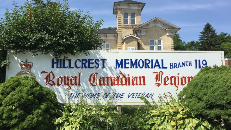Royal Canadian Legion Branch 119 in Ingersoll, Ont. is seen Wednesday, July 15, 2020. (Bryan Bicknell / CTV News)