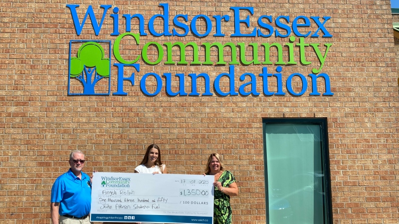Two students were awarded the Constable John Atkinson Memorial Scholarship in Windsor, Ont. on Saturday, July 18 2020 (Alana Hadadean/CTV Windsor)