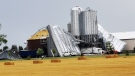 Storm damage outside of Exeter Ont. on July 19, 2020. (Sessily Berezowski/Facebook)