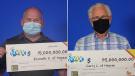 Kenneth Donald, left, and Garry Comber, both of Nepean, Ont., have won multi-million dollar jackpots. (Pictures courtesy of OLG)