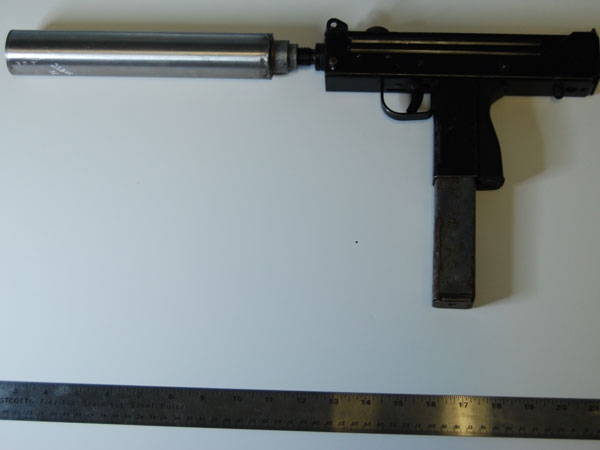 Vancouver police say a rare MAC-11 machine gun recently recovered from the Fraser River is linked to a number of gang shootings. Oct. 8, 2009. 