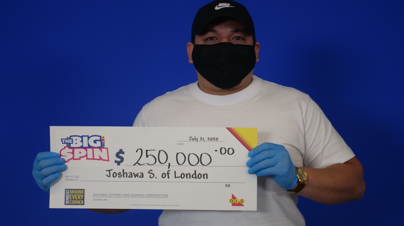 Joshawa Sturgeon of London won $250,000 playing The Big Spin from OLG. 