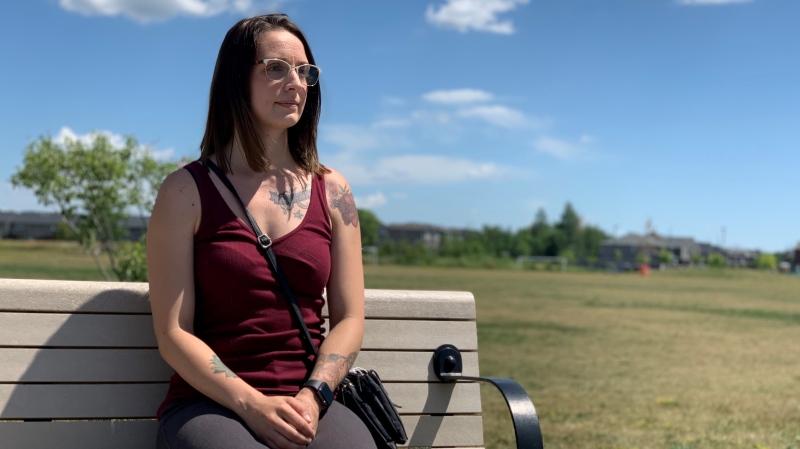 Kylee Abrams tells CTV News she's frustrated she had to learn details about a COVID-19 outbreak at her daughter's childcare centre from the media and not the care provider. (Saron Fanel / CTV News Ottawa)