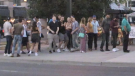 People are seen along Richmond Row in London, Ont. on Friday, July 24, 2020.
(Taylor Choma/ CTV London) 
