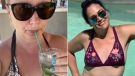 Medical professionals Stephanie deGiorgio (left) and Liz Massey posted photos of themselves in bikinis in response to the article. 'We all know medicine and bikinis don't mix,' Massey said on Twitter. 'Bikinis are not recommended for use in the workplace. Please bikini responsibly.' (Stephanie deGiorgio and Liz Massey)