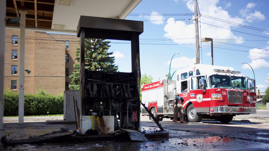 Saskatoon firefighters gas station fire