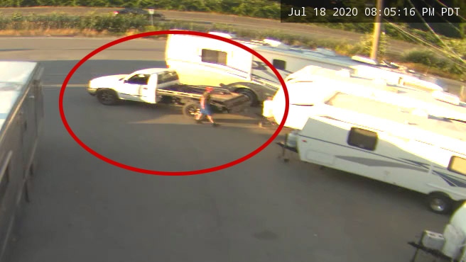 The Nanaimo RCMP are searching for a man who stole an RV by attaching it to the back of his truck and driving away: (Nanaimo RCMP)