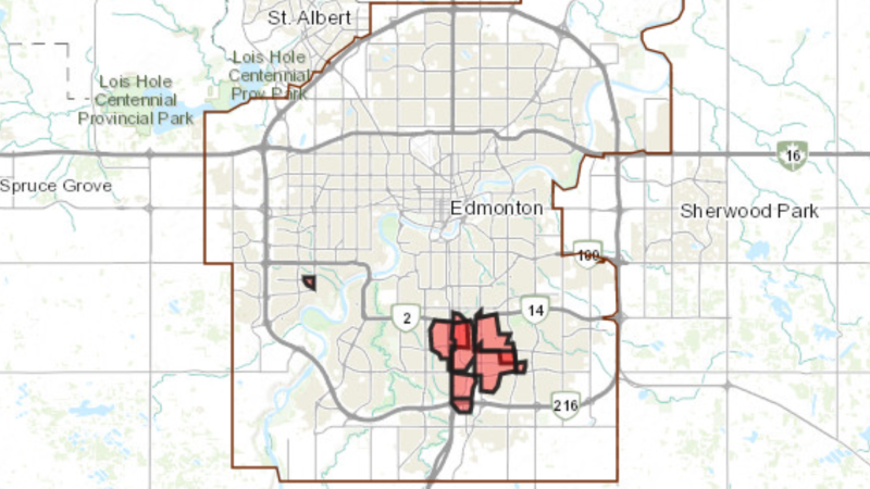 A power outage is affecting 18 neighbourhoods in south Edmonton on Tuesday, July 28, 2020. (EPCOR)