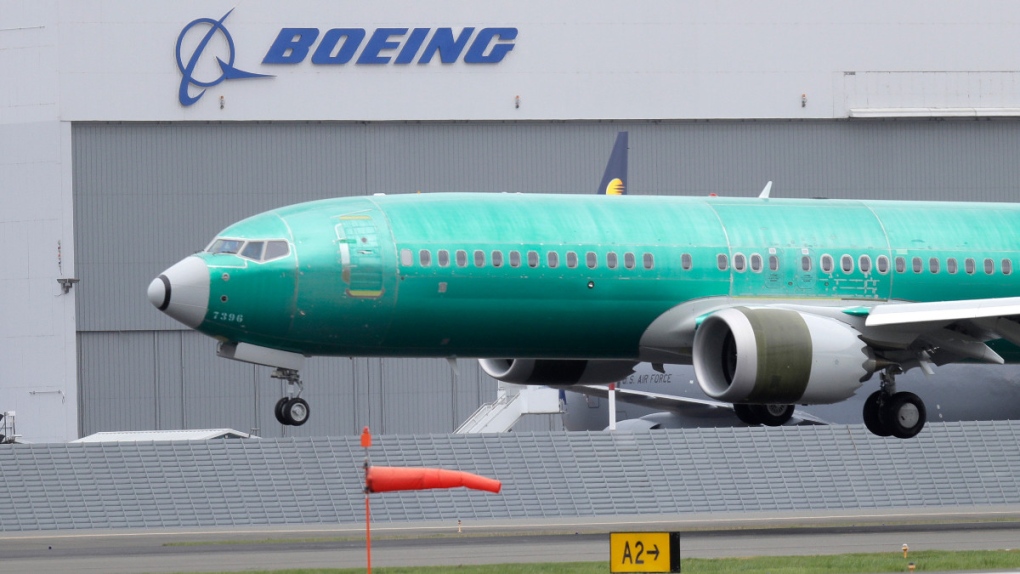 A Boeing 737 MAX 8 test flight in 2019