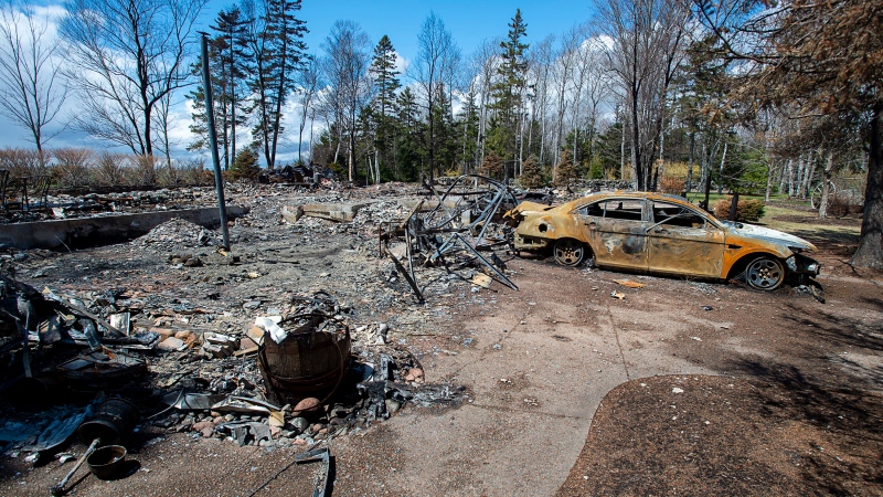 A fire-destroyed property at 200 Portapique Beach Rd. is seen in Portapique, N.S., Friday, May 8, 2020. THE CANADIAN PRESS/Andrew Vaughan