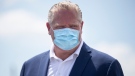 Ontario Premier Doug Ford attends press availability in Markham, Ontario, on Friday July 24, 2020. THE CANADIAN PRESS/Chris Young