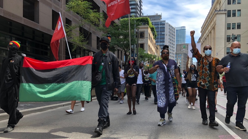 Hundreds walked through downtown Toronto on Emancipation Day.