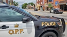 OPP investigate an incident in downtown Simcoe on Sunday, Aug. 2, 2020. ( Scott Clarke / CTV Kitchener) 