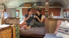 Newlyweds Emily Sehl and Jane Ozkowski embark on a tiny home passion project after their travel plans were cancelled. (Source: CampLoveSick / Instagram) 