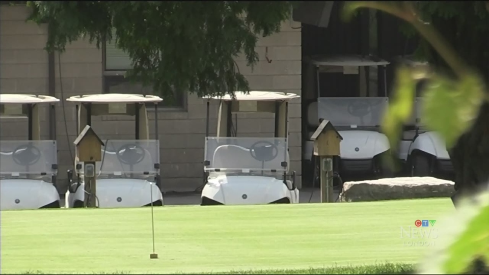 Golf carts at River Road Golf Course