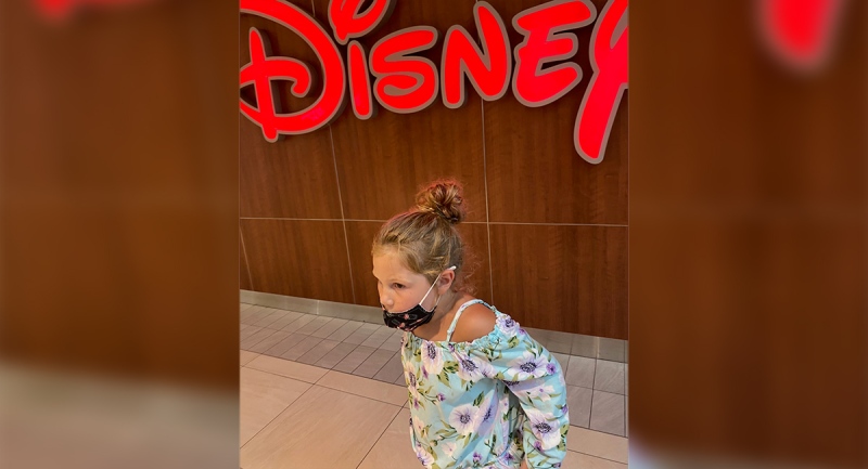 Ruby Baillargeon is seen outside the Disney Store in London, Ont. on Monday, Aug. 3, 2020. (Source: Sarah Baillargeon)